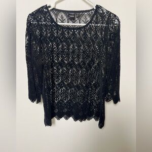 RAFAELLA BLACK SIZE SMALL LACE DRESSY TOP